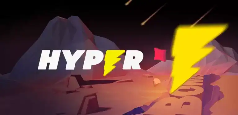 HYPER Casino logo with lightning bolt design.
